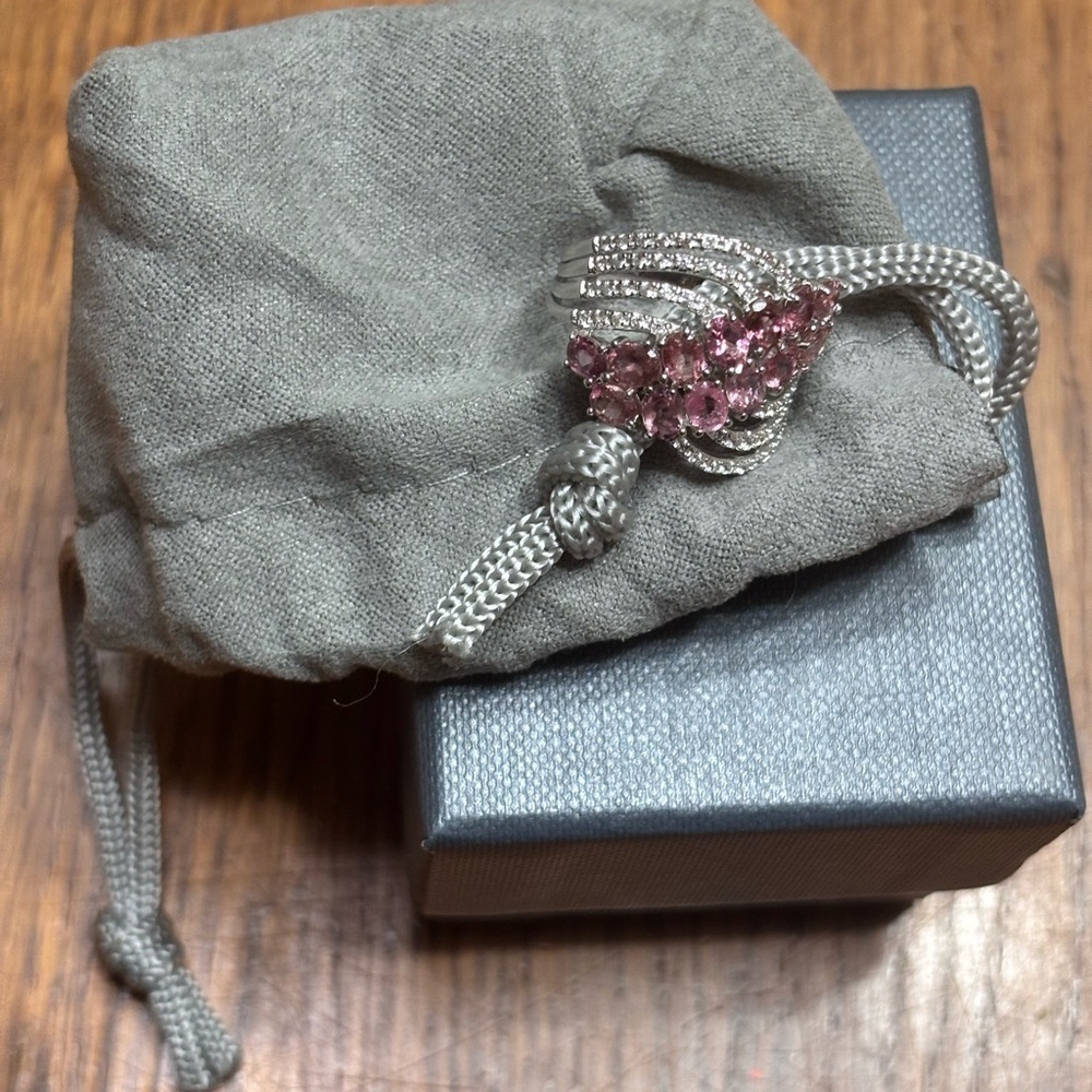 Colleen Lopez Pink and Silver Sparkling Ring - Picture 7 of 9